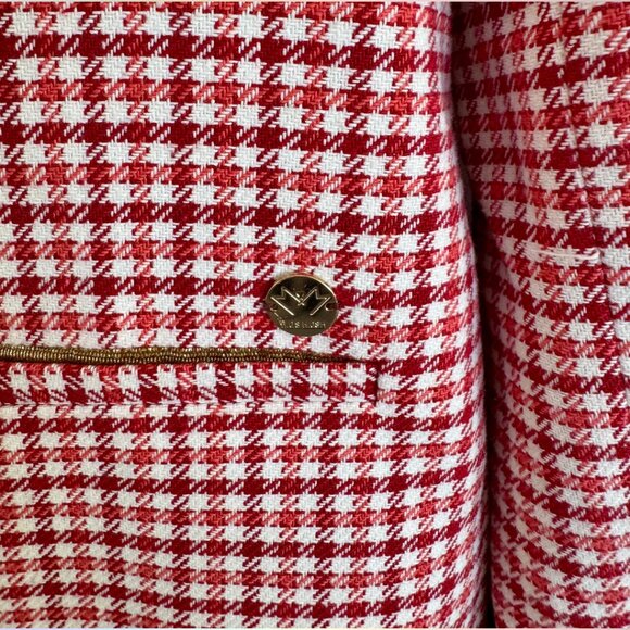 Mos Mosh Checkered Red Long Blazer – Size 42 - Picture 4 of 10